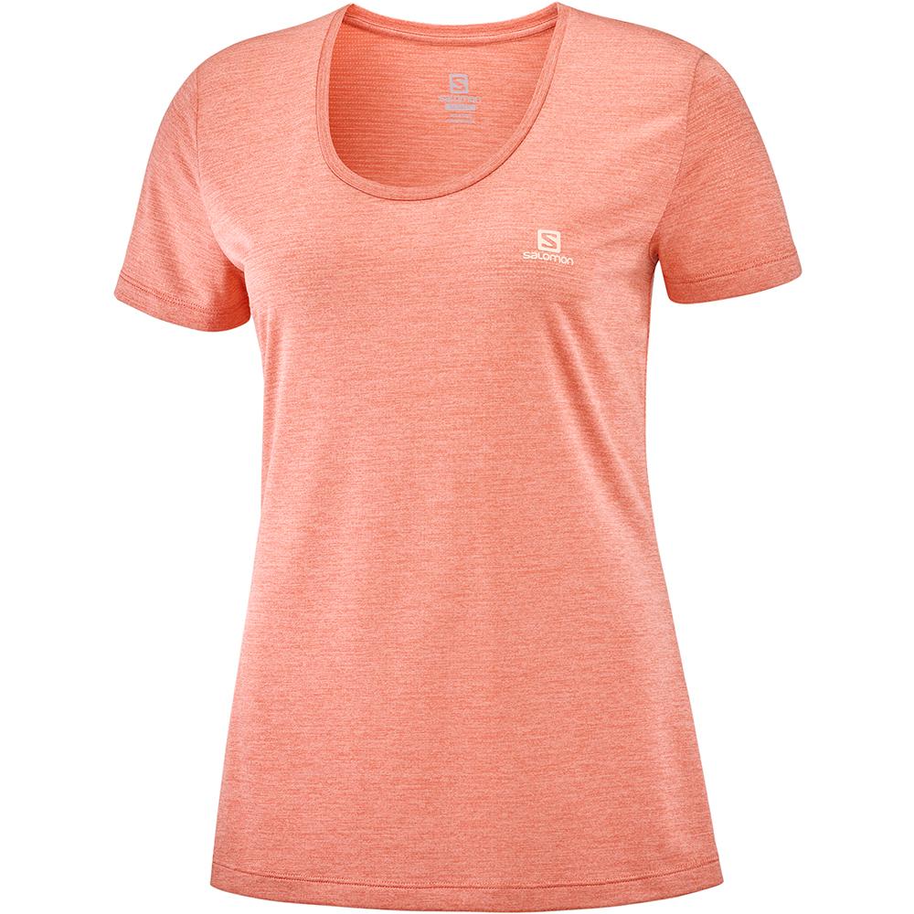 SALOMON AGILE SS W Philippines - Women's Tee Shirts - Coral | 342180-FHR